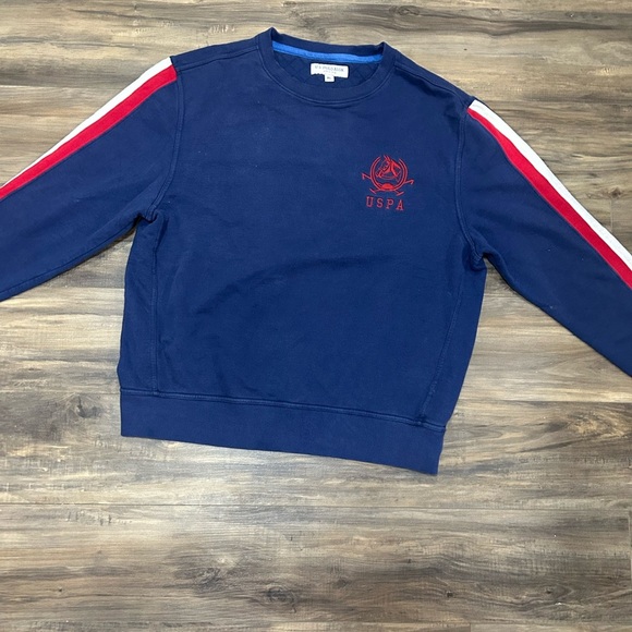 U.S. Polo Assn. Navy Crewneck with Red and White Accents - Picture 1 of 5